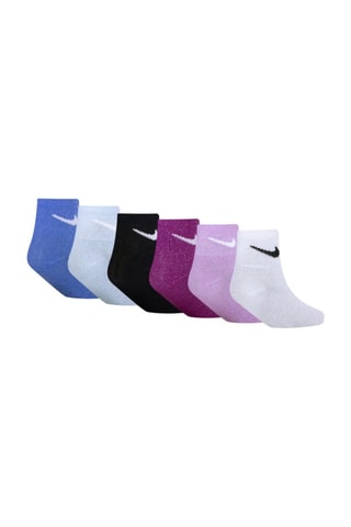 6 paires de chaussettes Lurex - Nike - Noir, bleu et rose