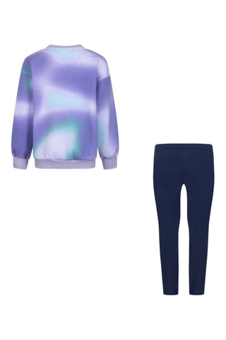 Sweat tie and dye et legging Crew - Nike - Blanc, vert et violet