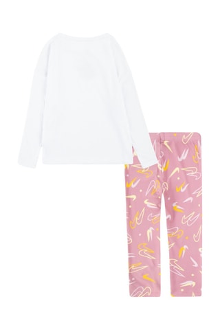 T-shirt et legging - Nike - Blanc, jaune et rose