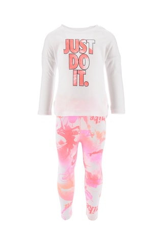 T-shirt et legging tie and dye - Nike - Blanc, orange et rose