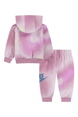 Sweat à capuche et pantalon tie and dye - Nike - Rose