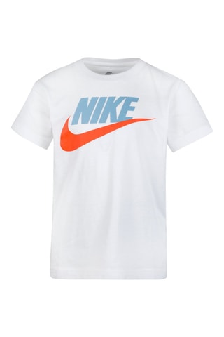 T-shirt - Blanc, bleu et orange