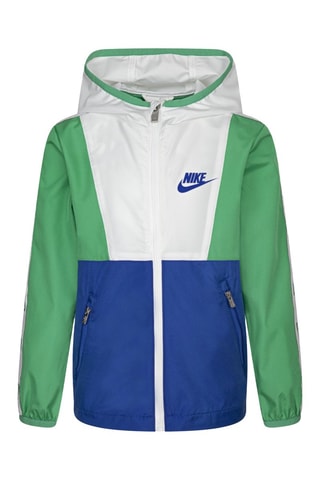 Veste à capuche - Blanc, bleu et vert