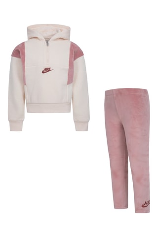 Sweat à capuche et legging polaire - Nike - Blanc et rouge