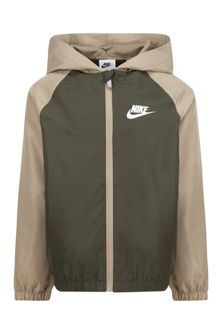 Coupe-vent à capuche - Nike - Blanc, beige et vert
