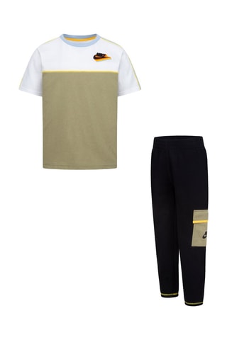 T-shirt et pantalon NKB B NSW Reimagine - Nike - Blanc, noir et vert