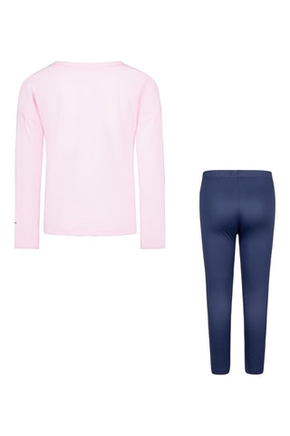 T-shirt et legging - Nike - Blanc, bleu et rose