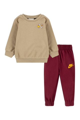 Sweat et pantalon - Nike - Beige, rouge et bleu