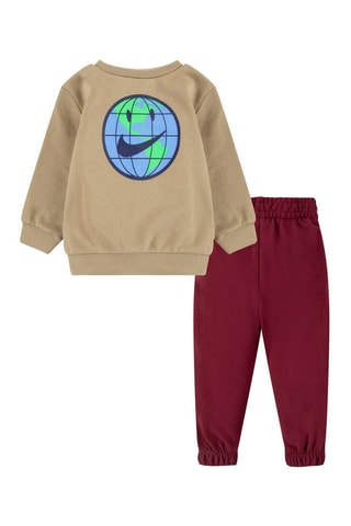 Sweat et pantalon - Nike - Beige, rouge et bleu