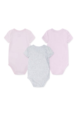 3 bodys - Gris chiné et blanc
