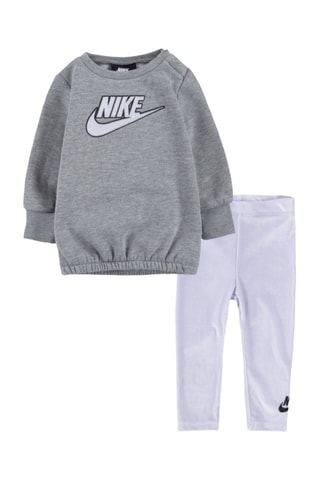 Sweat polaire et legging en velours - Nike - Gris et violet