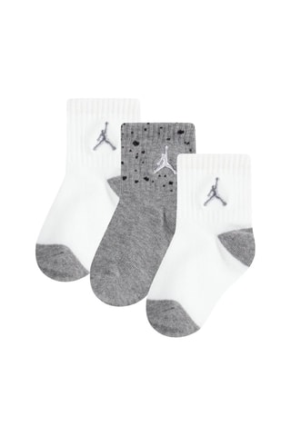 3 paires de chaussettes antidérapantes Jhn Cement Grip Quarter Grippy - Jordan - Blanc et gris
