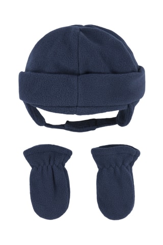 Bonnet aviateur et moufles polaires - Nike - Bleu