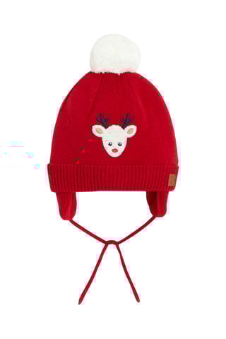 Bonnet à pompon - Rouge - Obaibi