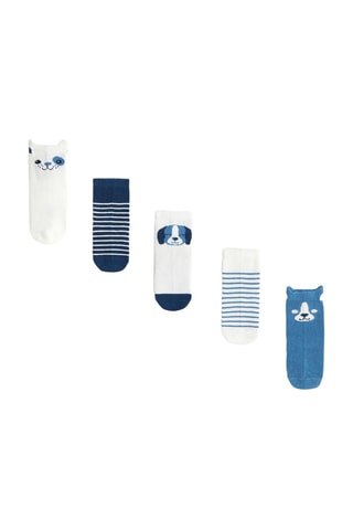 5 pares de meias - Azul - Obaibi