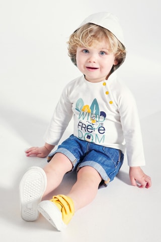 T-shirt com capuz - Branco - Obaibi