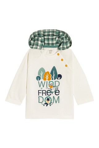 T-shirt com capuz - Branco - Obaibi