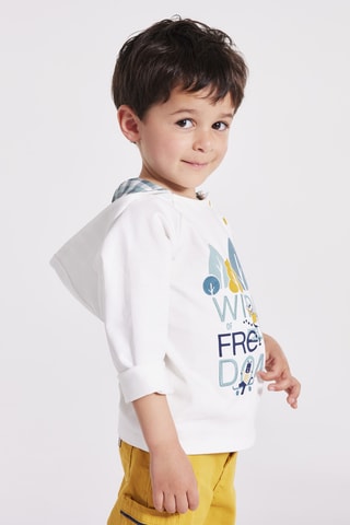 T-shirt com capuz - Branco - Obaibi