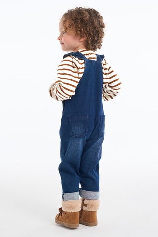Salopette en jean et t-shirt - Bleu et marron - Obaïbi