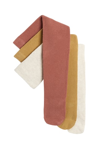 3 collants - Vieux rose, blanc et moutarde - Obaïbi