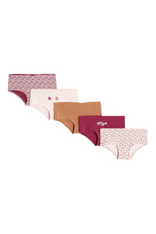 5 shortys - Rose poudré et bordeaux - Okaïdi