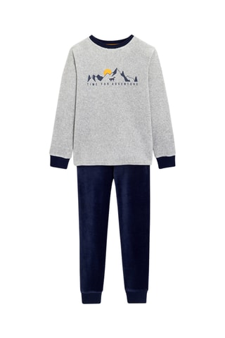 Pyjama en velours - Gris chiné - Okaïdi