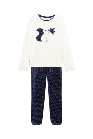 Pyjama en velours - Bleu marine - Okaïdi