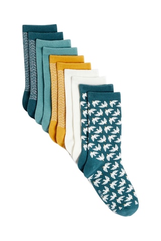 5 pares de meias - Azul, amarelo e branco - Okaïdi