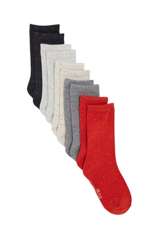 5 paires de chaussettes - Rouge, gris foncé et écru - Okaïdi