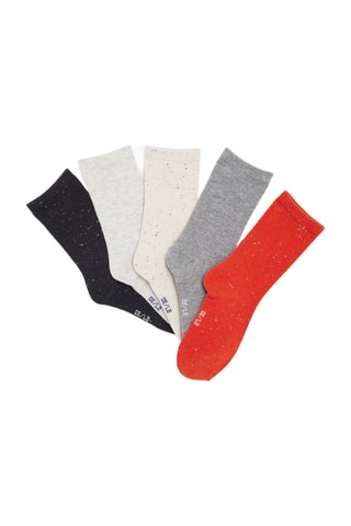 5 paires de chaussettes - Rouge, gris foncé et écru - Okaïdi