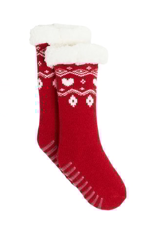 Chaussettes antidérapantes - Rouge - Obaïbi