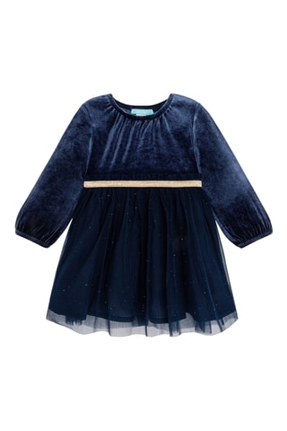 Robe bi-matière - Bleu marine - Obaïbi
