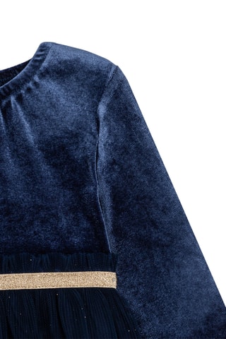 Robe bi-matière - Bleu marine - Obaïbi