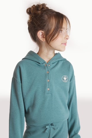 Sweat com capuz - Verde-água - Okaïdi