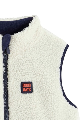 Veste sans manches réversible - Blanc et bleu marine - Okaïdi