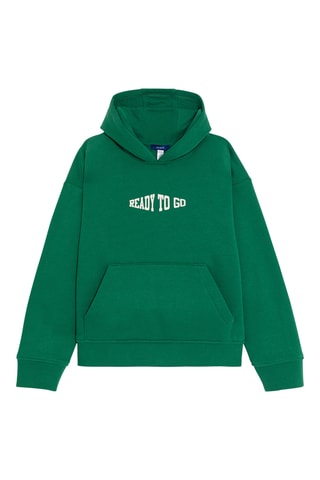 Sweat com capuz - Verde-esmeralda - Okaïdi