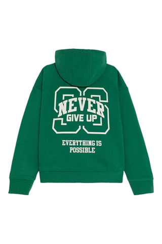 Sweat com capuz - Verde-esmeralda - Okaïdi