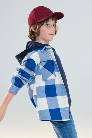 Sobrecamisa com capuz - Azul-elétrico - Okaïdi
