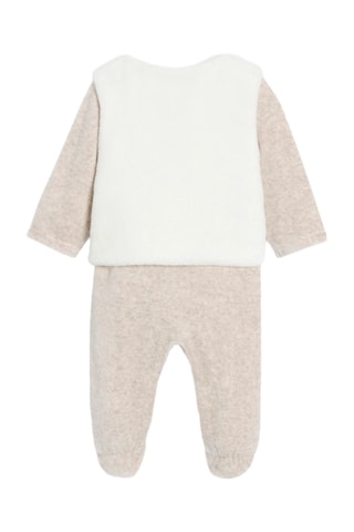 Dors-bien en velours - Beige chiné - Obaïbi