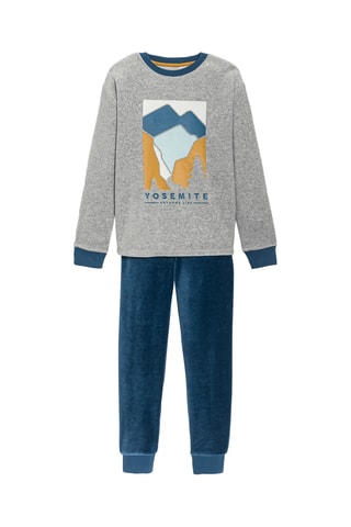 Pyjama en velours - Gris chiné - Okaïdi
