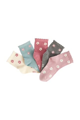 5 paires de chaussettes - Rose et vert d'eau - Obaïbi