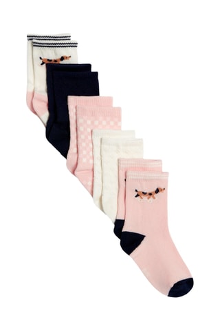 5 paires de chaussettes - Rose poudré et blanc - Obaïbi