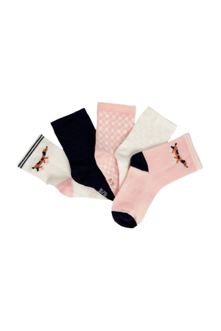 5 paires de chaussettes - Rose poudré et blanc - Obaïbi