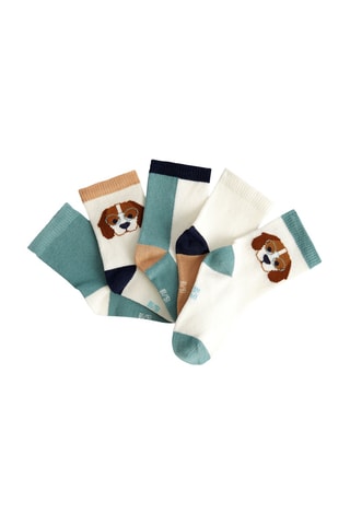 5 pares de meias - Verde - Obaïbi