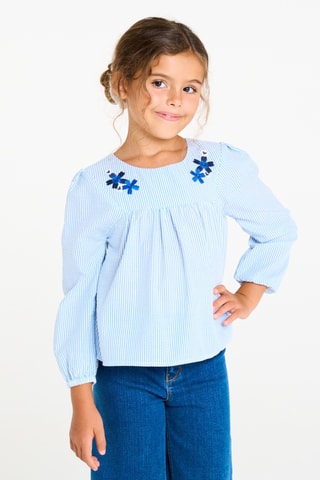 Blusa - Azul e branco - Okaïdi