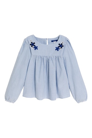 Blusa - Azul e branco - Okaïdi