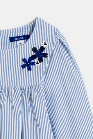 Blusa - Azul e branco - Okaïdi