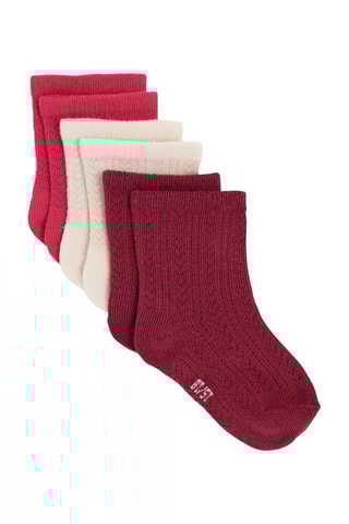 3 paires de chaussettes - Rose et blanc - Obaïbi