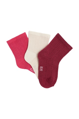3 paires de chaussettes - Rose et blanc - Obaïbi