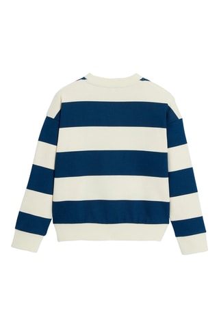 Sweat - Bleu pétrole et blanc- Okaïdi